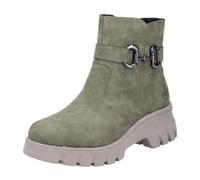 Rieker Damen Plateaustiefeletten 71862, Frauen Stiefeletten,halbstiefel,Kurzstiefel,uebergangsschuhe,uebergangsstiefel,warm,grün (52),37 EU / 4 UK