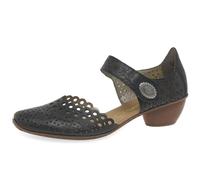 Rieker Damen 43753 Halbschuhe, schwarz, 42 EU