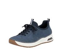 Slip-On Sneaker RIEKER, Herren, Gr. 37, jeansblau, Lederimitat, Schuhe, Schlupfschuh, Freizeitsneaker, Halbschuh mit elastischem Einstieg (76472104-37) jeansblau