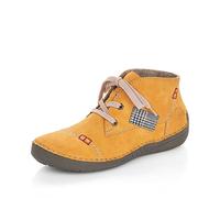 Rieker Schnürboots mit seitlichem, karierten Aufnäher, gelb
