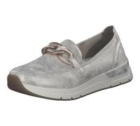 Loafer RIEKER, Damen, Gr. 43, beige (creme), Lederimitat, metallic, Schuhe Loafer, Slipper, Slip-on Sneaker, Halbschuh mit modischer Zierkette (77872736-43) creme