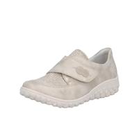 Rieker Klettschuh 59552 – Damen, creme Lederimitat metallic mit floralem Druck Gr. 36