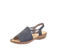 Rieker Sandale 608d1 – geschlossen, Nubuklederimitat – Damen Blau Gr. 36
