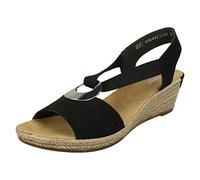 Rieker Damen 624H6 Sandale, schwarz, 41 EU
