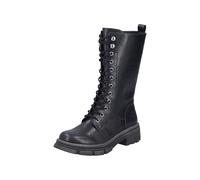 Schnürstiefel RIEKER, Damen, Gr. 36, Varioschaft, schwarz, Lederimitat, unifarben, Schuhe Schnürstiefel, Schnürboots mit Reißverschluss und robuster Profilsohle (21981736-36) schwarz