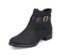 Rieker Damen Biker Boots 73495, Frauen Stiefeletten,uebergangsstiefel,flach,Stiefel,Bootee,Booties,halbstiefel,Kurzstiefel,schwarz (00),37 EU / 4 UK