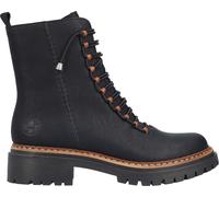 Rieker Damen Biker Boots Schwarz, Damen, Größe: 38, Material: Kunstleder/Textil