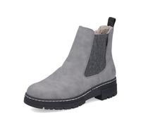 Chelseaboots RIEKER, Damen, Gr. 42, grau, Lederimitat, Elastischer Einsatz, Basic, Schuhe, Winterstiefelette, Winterboots, Blockabsatz, mit Stretcheinsatz (11846626-42) grau