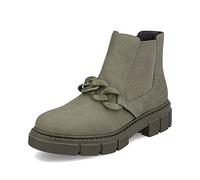 Rieker Damen Chelsea Boots M3873 gefüttert Reißverschluss Zierkette Grün Gr. 39