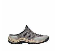 Rieker Damen Clogs Grau, Damen, Größe: 37, Material: Kunstleder/Textil