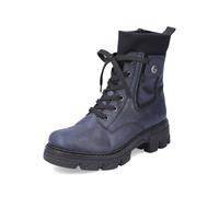Rieker Damen Combat Boots 74640, Frauen Stiefeletten,Booties,halbstiefel,Kurzstiefel,uebergangsschuhe,uebergangsstiefel,warm,blau (14),37 EU / 4 UK