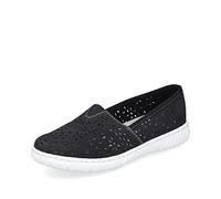 Rieker Damen Flats N0955, Frauen Espadrilles,Halbschuhe,umflochten,maritim,espandrillos,Espandrilles,Sommerschuhe,schwarz (00),36 EU / 3.5 UK