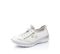 Rieker Damen Frühjahr/ Sommer Slip On Sneaker, White Argento Silver Flower L32p2 80, 39 EU