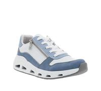 Keilsneaker RIEKER SPORT, Damen, Gr. 39, weiß, blau, Lederimitat, Schuhe, Schnürschuh, Halbschuh, Freizeitsneaker mit Reißverschluss (12800421-39) weiß, blau