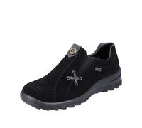 Rieker Damen Slipper Veloursleder schwarz 40