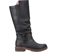Rieker Damen Hochschaftstiefel Schwarz, Damen, Größe: 41, Material: Kunstleder/Textil
