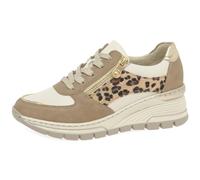 Rieker Damen Keilabsatz Leder Sneaker, beige, 42 EU