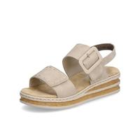 Rieker Damen Keilsandalen 62950, Frauen Sandalen,Sommerschuhe,Freizeitschuhe,offene Schuhe,Strandschuhe,beige (62),39 EU / 6 UK