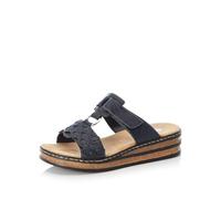 Rieker Damen Keilsandalen 629K9, Frauen Sandalen,Sommerschuhe,Freizeitschuhe,offene Schuhe,Strandschuhe,blau (14),37 EU / 4 UK