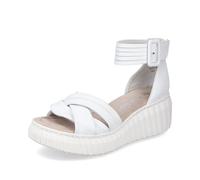 Rieker Damen Keilsandalen 64159, Frauen Sandalen,Freizeitschuhe,offene Schuhe,Strandschuhe,Keilsandaletten,Keilabsatz,hoch,Weiss (80),41 EU / 7.5 UK