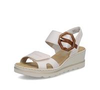 Rieker Damen Keilsandalen 67476, Frauen Sandalen,Sommerschuhe,Freizeitschuhe,offene Schuhe,Strandschuhe,metallic (91),37 EU / 4 UK