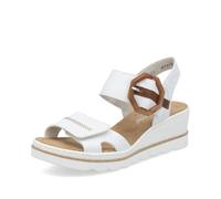 Rieker Damen Keilsandalen 67476, Frauen Sandalen,Sommerschuhe,Freizeitschuhe,offene Schuhe,Strandschuhe,Weiss Kombi (83),39 EU / 6 UK