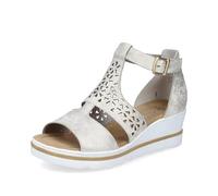 Rieker Damen Keilsandalen 67481, Frauen Sandalen,Sommerschuhe,Freizeitschuhe,offene Schuhe,Strandschuhe,Keilsandaletten,hoch,beige (60),38 EU / 5 UK