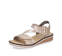 Rieker Damen Keilsandalen V3660, Frauen Sandalen,Sommerschuhe,Freizeitschuhe,offene Schuhe,Strandschuhe,beige (61),37 EU / 4 UK