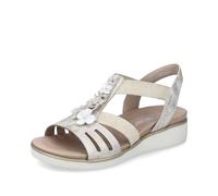 Rieker Damen Keilsandalen V3788, Frauen Sandalen,Keilsandaletten,Keilabsatz,Wedge-Heel,bequem,flach,Sommerschuhe,beige (60),42 EU / 8 UK