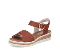 Rieker Damen Keilsandalen V4191, Frauen Sandalen,Sommerschuhe,Freizeitschuhe,offene Schuhe,Strandschuhe,braun (24),40 EU / 6.5 UK