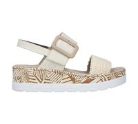 Rieker Damen Keilsandaletten Beige, Damen, Größe: 38, Material: Textil