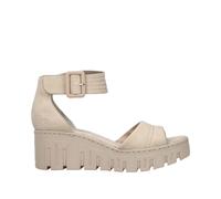Rieker Damen Keilsandaletten Beige, Damen, Größe: 40, Material: Kunstleder/Synthetik