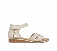 Rieker Damen Keilsandaletten Beige, Damen, Größe: 40, Material: Kunstleder/Textil