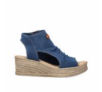 Rieker Damen Keilsandaletten Blau, Damen, Größe: 40, Material: Textil