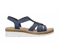 Rieker Riemchensandale V1206 mit modischen Schmuckelementen Damen Blau 41 EU