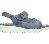 Rieker Damen Keilsandaletten Blau, Damen, Größe: 42, Material: Kunstleder/Textil