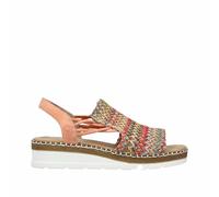 Rieker Damen Keilsandaletten Multicolor, Damen, Größe: 38, Material: Textil