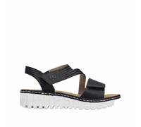 Rieker Damen Klassische Sandalen V1364, Frauen Sandalen,Sommerschuhe,Freizeitschuhe,offene Schuhe,Strandschuhe,schwarz (00),38 EU / 5 UK