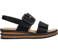 Rieker Keilsandalette Damen 33571617-40 mit modischer Schmuckspange Schwarz Gr. 40