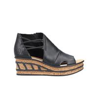 Rieker Damen Pantoletten 68197 – Backless Slipper, Sommerschuhe, schwarz, Gr. 41 EU