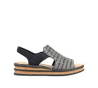 Rieker Damen 62971 Keilsandaletten, Schwarz, 42 EU