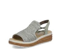 Rieker Damen Klassische Sandalen 62741-52 Weite Breit Pull-on Synthetik Schilf/Salbei / 52 39 EU