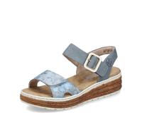 Rieker Damen Sandalen 62760 – klassische, offene Sandalen, blau, Größe 36 EU