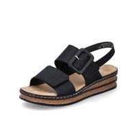 Keilsandalette RIEKER Gr. 40, schwarz Damen Schuhe Sandaletten mit modischer Schmuckspange Bestseller (33571617-40)