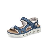 Rieker Damen Klassische Sandalen 64066, Frauen Sandalen,Sommerschuhe,Freizeitschuhe,offene Schuhe,Strandschuhe,blau Kombi (14),43 EU / 9 UK