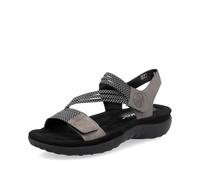 Rieker Damen Klassische Sandalen 64870, Frauen Sandalen,Sommerschuhe,Freizeitschuhe,offene Schuhe,Strandschuhe,grau (42),37 EU / 4 UK