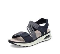 Keilsandalette RIEKER, Damen, Gr. 36, blau (nachtblau), Nubuklederimitat, Textil, sportlich, Schuhe, Sommerschuh, Outdoorschuh, Trekkingschuh mit genoppter Innensohle (89516755-36) nachtblau