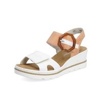 Rieker Damen Klassische Sandalen 67476, Frauen Sandalen,Sommerschuhe,Freizeitschuhe,offene Schuhe,Strandschuhe,Weiss Kombi (38),41 EU / 7.5 UK