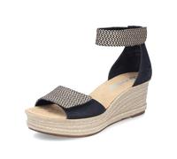 Rieker Damen Sandalen FSK Keilsohle Bast Klett Schwarz Größe 40 EU