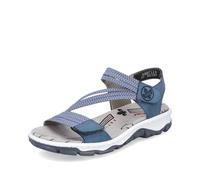 Rieker Damen Klassische Sandalen 68871, Frauen Sandalen,Sommerschuhe,Freizeitschuhe,offene Schuhe,Strandschuhe,blau (14),37 EU / 4 UK